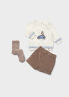 Conjunto Sueter Y Short Con Mallas Crd-Cielo Recien Nacido Niño Mayoral M2267 MAYORAL