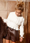 Blusa Vestir Nido De Abeja Crema Junior Niña Abel Y Lula M5623 ABEL Y LULA