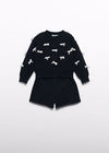Conjunto Bermuda Lazos Negro Bebe Niña Abel Y Lula M5736 ABEL Y LULA