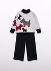 Conjunto Pantalon Tejido Perros Negr-Meren Niña Abel Y Lula M5774 ABEL Y LULA