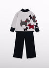 Conjunto Pantalon Tejido Perros Negr-Meren Niña Abel Y Lula M5774 ABEL Y LULA