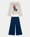 Conjunto Blusa M/L Con Pantalon Mezclilla De Niña -Bci Boboli M404176 BOBOLI