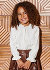 Blusa Con Blonda Crema Abelylula T8 M5624 ABEL Y LULA