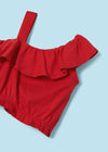 Conjunto Blusa Asimétrico Short Estampado Color Rojo Niña Mayoral M3262