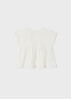 Blusa M/C Algodón Niña Junior Mayoral Color Crema M6028