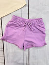 Conjunto Blusa M/C Serigrafiada Hueso Con Short Lila Bebe Niña Mayoral  M1085