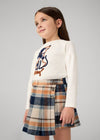 Short Falda Marino Cuadros para Niña Mayoral M4909