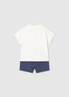 Conjunto Algodon Short Y Playera Azul Bebe Niño Mayoral M1668