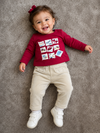 Conjunto Blusa M/L Color Cerza Con Pantalón Malla Pana Camel Mayoral M2054 Bebe Niña