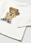 Conjunto Pantalon Felpa Con Playera M/L Oso Beige Bebe Niño Mayoral M2058