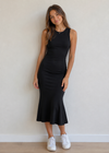 Vestido Rayas Midi Negro Junior Niña Mayoral M6914