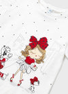 Conjunto Short Satinado De Algodon Rojo Blusa M/C Niña Con Perros Bco-Rojo Bebe Niña Mayoral M1004
