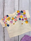 Conjunto Blusa M/C Serigrafiada Hueso Con Short Lila Bebe Niña Mayoral  M1085
