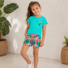 Conjunto Bermuda Con Blusa M/C Azul De Niña -Bci Boboli M821269 /M821270