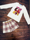 Conjunto Shorts Blusa M/L Estampada Better Cotton Camel/Rosa Niña  Mayoral M4007