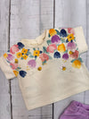 Conjunto Blusa M/C Serigrafiada Hueso Con Short Lila Bebe Niña Mayoral  M1085