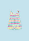 Overol Algodon Corto Estampado Color Agata Bebe Niña  Mayoral M1841