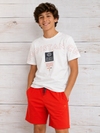 Conjunto Short Naranja Con Playera M/C "No Distance" Blanco Junior Niño Mayoral M6011