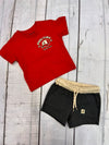 Conjunto Playera M/C Mix Rojo Con Short Negro Bebe Niño Mayoral M1007