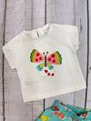 Conjunto Blusa M/C Mariposa Con Sort Estampada Azul Bebe Niña Mayoral  M1087
