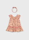 Vestido Estampado Con Diadema Mandarina Bebe Niña Mayoral M1923