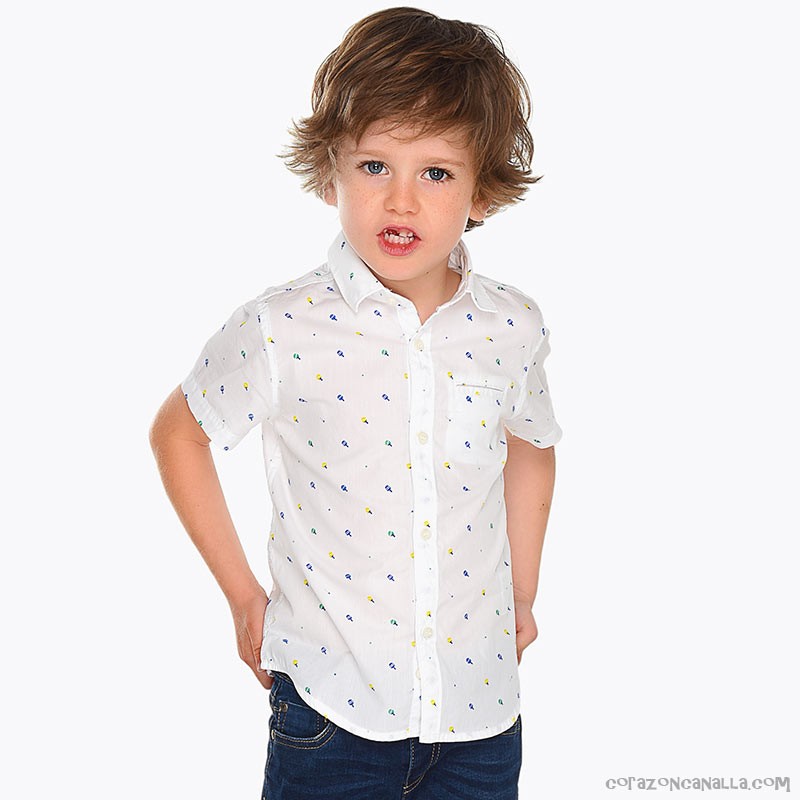 Camisa manga corta estampada para nino Mayoral Boutique Marilu