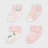 Paquete 4 calcetines bebe niña rosa Mayoral