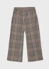 Pantalon Al Tobillo Cropped Vanguardia Cuadros Naranja Niña Junior Mayoral M7564 MAYORAL