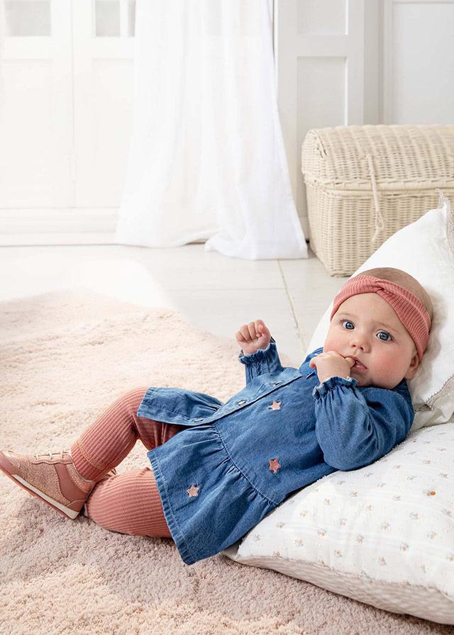 Vestido Mezclilla Suave Bordado Estrella Bebe Niña Mayoral M2822