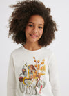Blusa M/L Moda Beige-Mostaza Niña Junior Mayoral M7025 MAYORAL