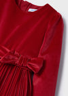 Vestido De Terciopelo Plisado Rojo Niña Mayoral M4954 MAYORAL