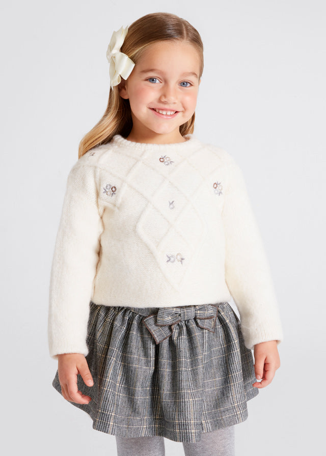 Falda Pantalón De Cuadros Mayoral Para Niña - Colección Otoño-Invierno, Color Marino