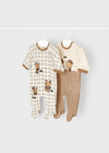 Set 2 Mamelucos Algodon Camel Bebe Niño Mayoral M2633 MAYORAL