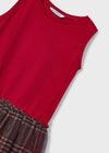 Vestido Tejido Combinado Tul Rojo Niña Mayoral M4915 MAYORAL