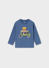 Playera  M/L Play "Foodtruck" Azul Bebe Niño Mayoral M2024 MAYORAL