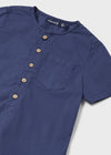 Conjunto Camisa Cuello Mao Marino Bermuda Cuadros Cintura Ajustable  Bebe Niño Mayoral M1244 MAYORAL