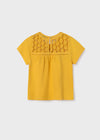 Blusa M/C Combinada Bordado Amarillo Junior Niña Mayoral M6005 MAYORAL