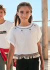Blusa M/C Flecos Beige Junior Niña Mayoral M6006 MAYORAL