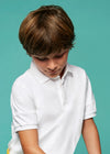 Polo M/C Contrastes Pique Blanco Junior Niño Mayoral M6111 MAYORAL