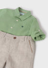Conjunto Camisa M/L Bermuda Lino Verde Bebe Niño Abelylula M5253 ABEL Y LULA